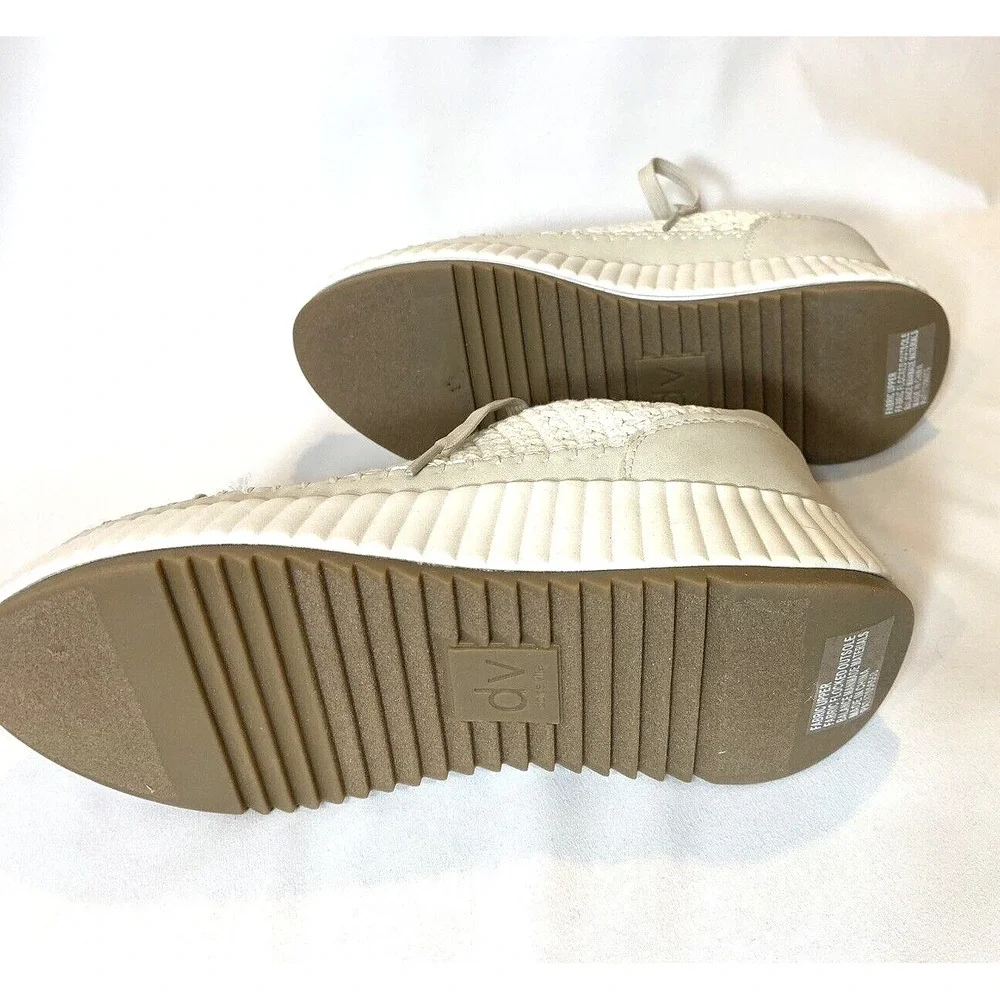 NEW Dolce Vita DV Sneaker Womens 9.5 Platform Natural‎ Ivory Fredi Knit